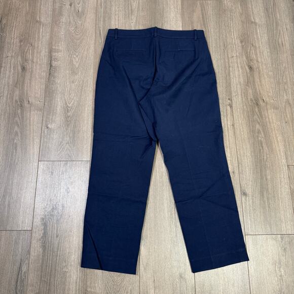 J.Crew Kallie Straight-Leg Pant WMNS SZ 12 Navy Blue High Rise Flat Front - Picture 6 of 8